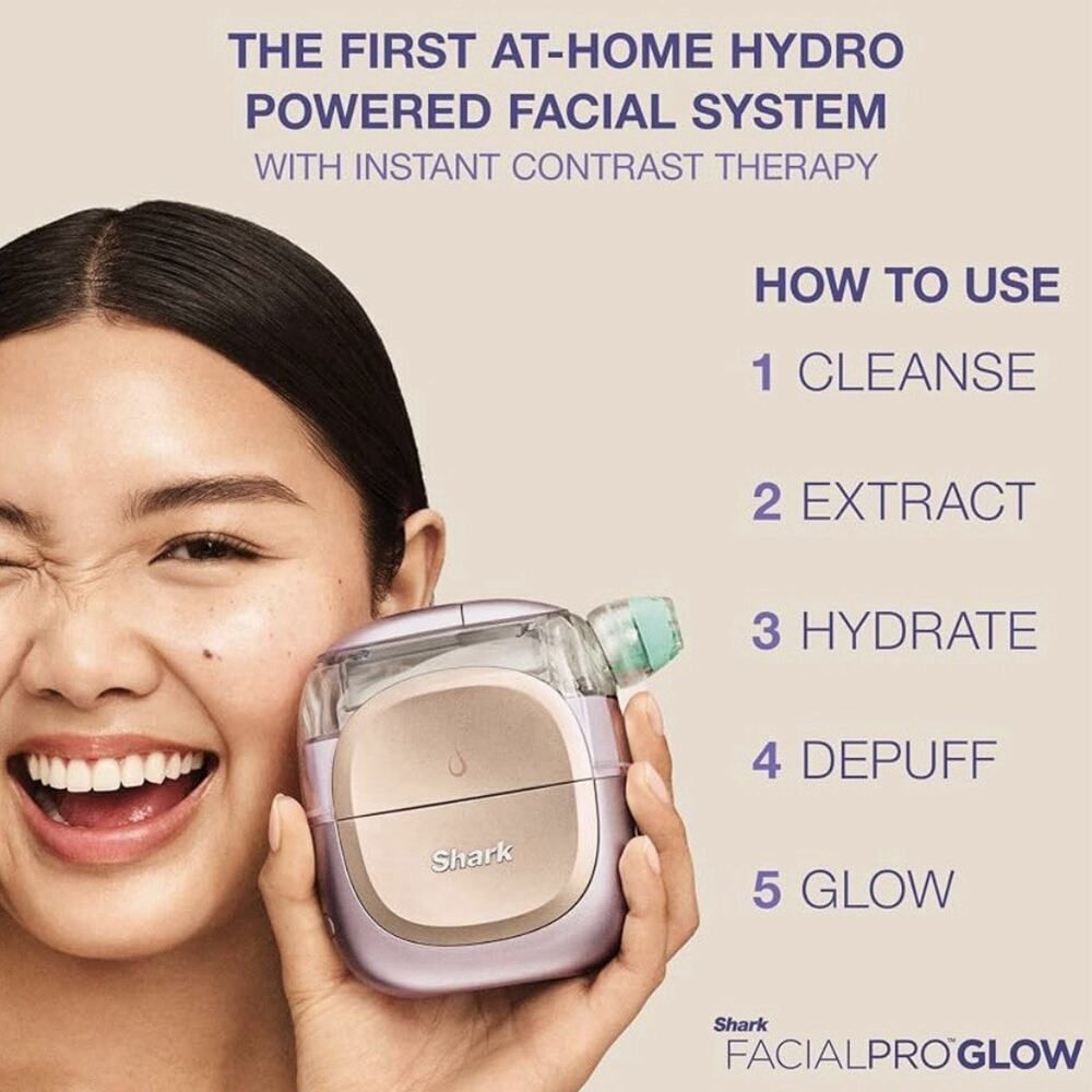 Shark FacialPro Glow at Home Hydro Powered Facial System FH320PL Open Box - Picture 5 of 16